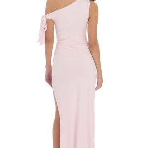 Lucy in the Sky Light Pink One-Shoulder Maxi Dress